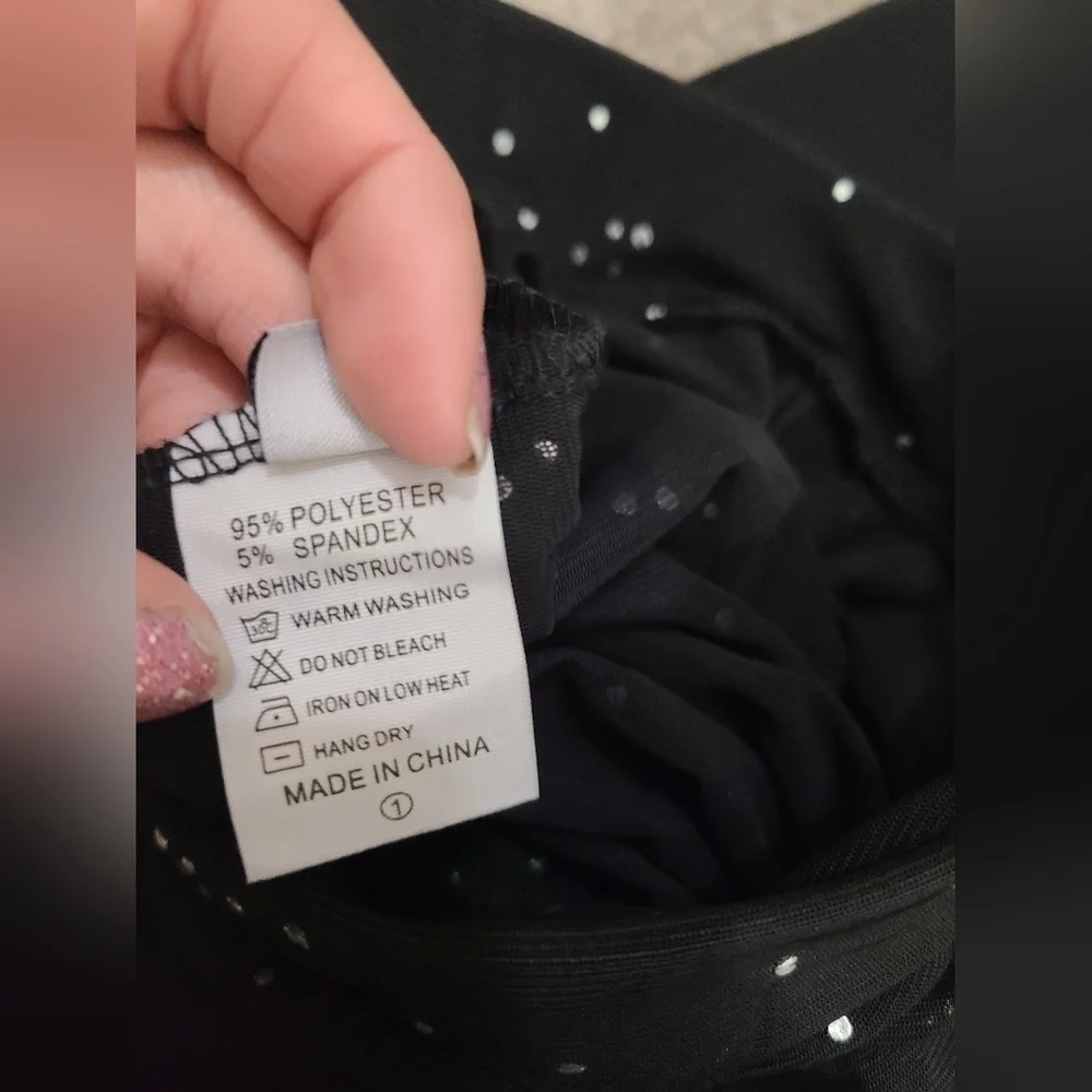 Sheer Mesh Silver Polka Dot Bell Bottom Swimsuit Coverup Rave Pants - Picture 3 of 3